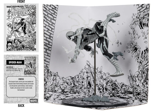 McFarlane Toys Marvel Gold Label Collection Spider-Man Posed Figure with Scene Amazing Spider-Man #318, Line Art、ToyWiz、kayou