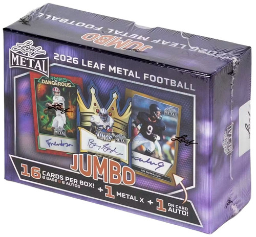 NFL Leaf 2026 Metal Football Trading Card HOBBY JUMBO Box 8 Autographs、ToyWiz、kayou
