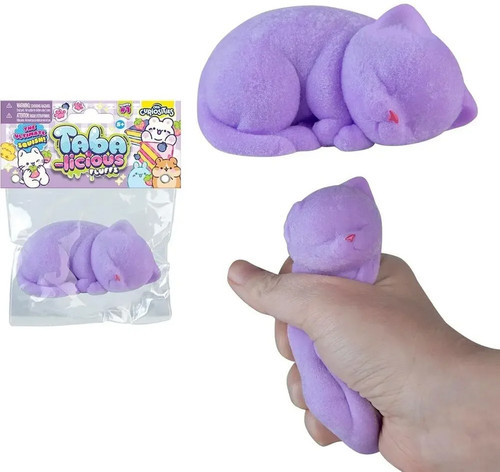Taba-Licious Curiosities Fluffs Cat 3.5-Inch Squishy Squeeze Toy Purple、ToyWiz、kayou