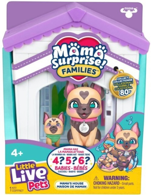 Little Live Pets Mama Surprise! Families Mama's House Shepherd Family Interactive Toy with 4, 5 OR 6 Babies、ToyWiz、kayou