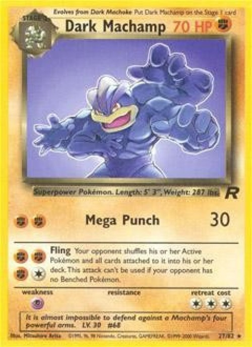 Pokemon Team Rocket Rare Dark Machamp #27 Lightly Played、ToyWiz、kayou