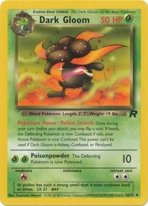 Pokemon Team Rocket Uncommon Dark Gloom #36 Moderately Played、ToyWiz、kayou