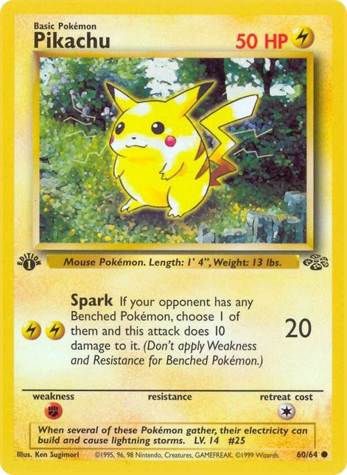 Pokemon Jungle Common Pikachu #60 1st Edition Heavily Played、ToyWiz、kayou
