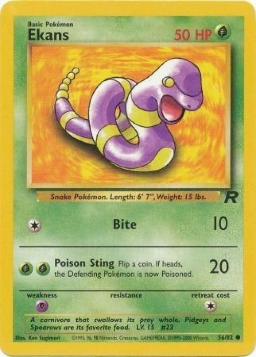 Pokemon Team Rocket Common Ekans #56 Moderately Played、ToyWiz、kayou