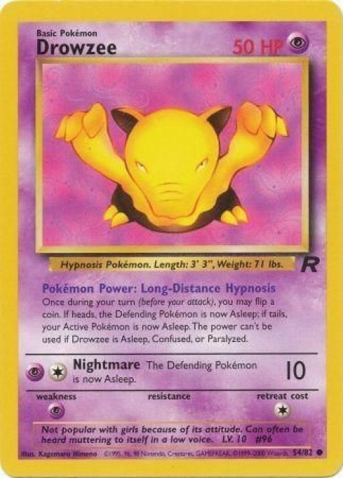 Pokemon Team Rocket Common Drowzee #54 Moderately Played、ToyWiz、kayou