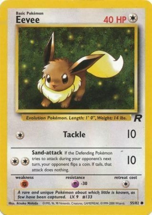 Pokemon Team Rocket Common Eevee #55 Moderately Played、ToyWiz、kayou