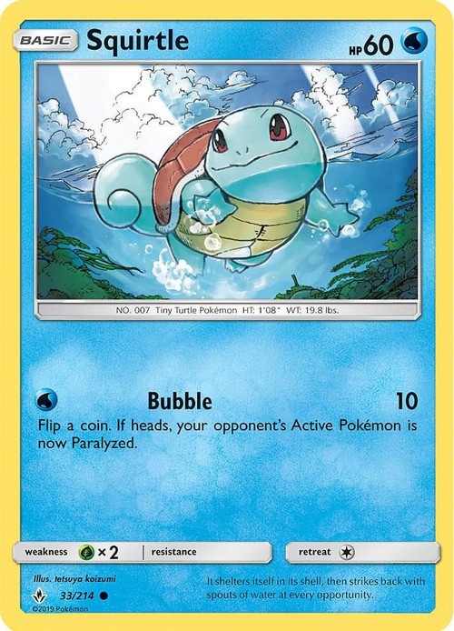Pokemon Trading Card Game Sun & Moon Unbroken Bonds Reverse Holo Squirtle #33、ToyWiz、kayou