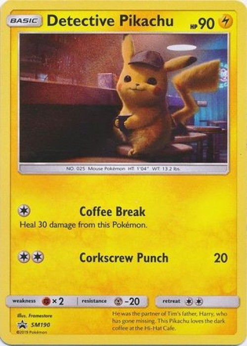 Pokemon Promo Holo Rare Detective Pikachu SM190 Damage、ToyWiz、kayou