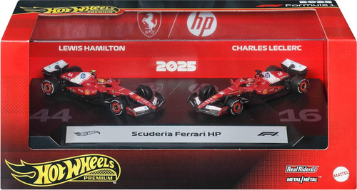 Hot Wheels Premium Formula 1 Team Scuderia Ferrari HP 2025 Die Cast Car 2-Pack Set、ToyWiz、kayou