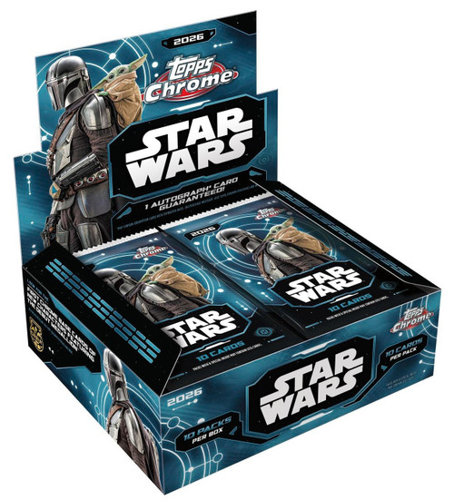 Topps 2026 Chrome Star Wars Trading Card HOBBY Box 10 Packs、ToyWiz、kayou