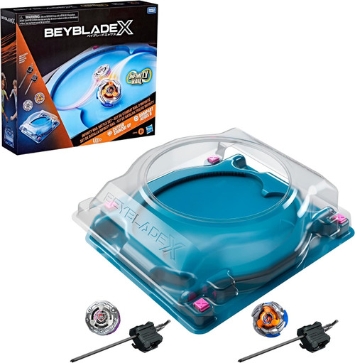 Beyblade X Infinity Rail Battle Set Beystadium Arena, Cutter Shinobi GF & Rampart Aegis B、ToyWiz、kayou