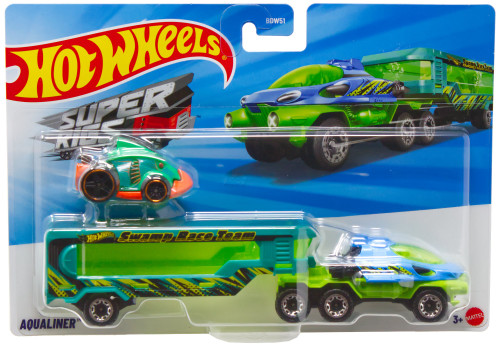 Hot Wheels Super Rigs Aqualiner Diecast Car Green、ToyWiz、kayou
