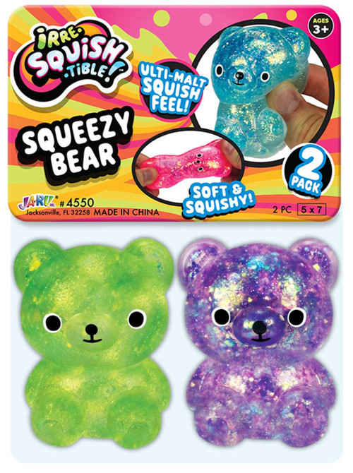 Irre-Squish-Tible! Squeezy Bear Green & Purple Squishy Toy 2-Pack、ToyWiz、kayou