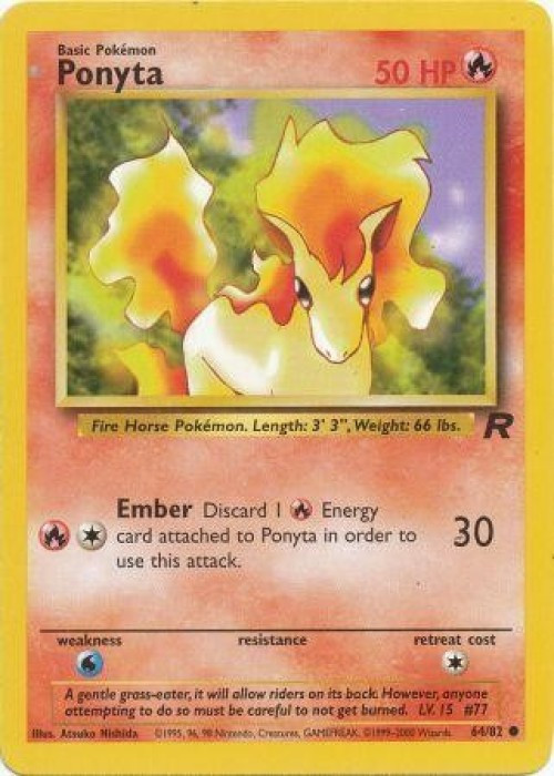 Pokemon Team Rocket Common Ponyta #64 Lightly Played、ToyWiz、kayou