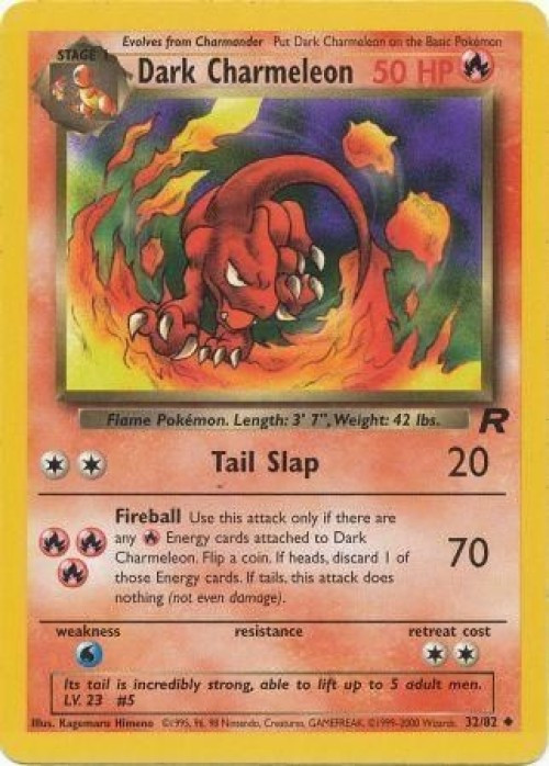 Pokemon Team Rocket Uncommon Dark Charmeleon #32 1st Edition Moderately Played、ToyWiz、kayou