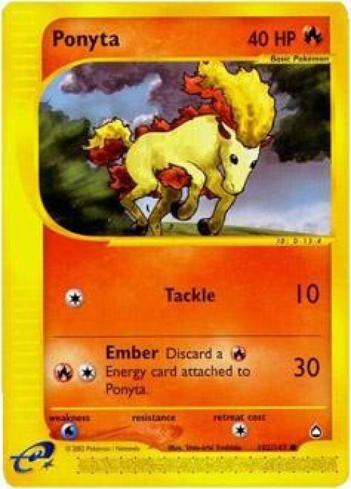 Pokemon Aquapolis Common Ponyta #102 Lightly Played、ToyWiz、kayou