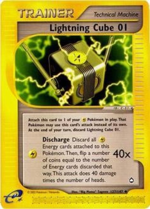 Pokemon Aquapolis Uncommon Lightning Cube 01 #127 Lightly Played、ToyWiz、kayou