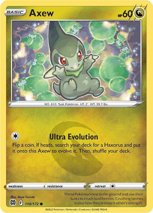 Pokemon Trading Card Game Sword & Shield Brilliant Stars Common Axew #110 Reverse Holo、ToyWiz、kayou