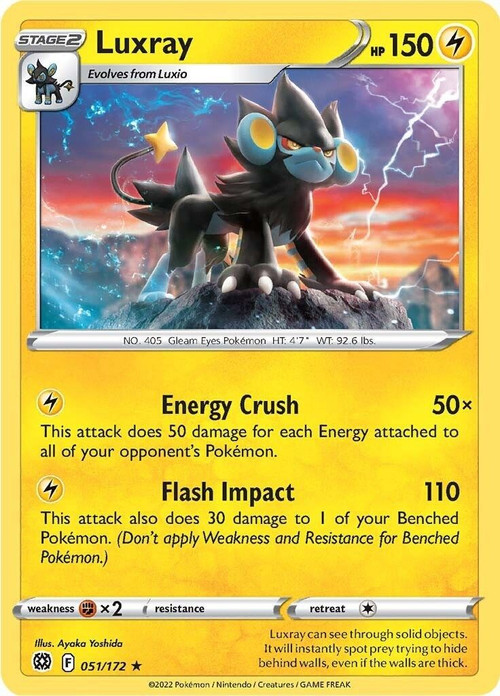 Pokemon Trading Card Game Sword & Shield Brilliant Stars Rare Luxray #51 Reverse Holo、ToyWiz、kayou