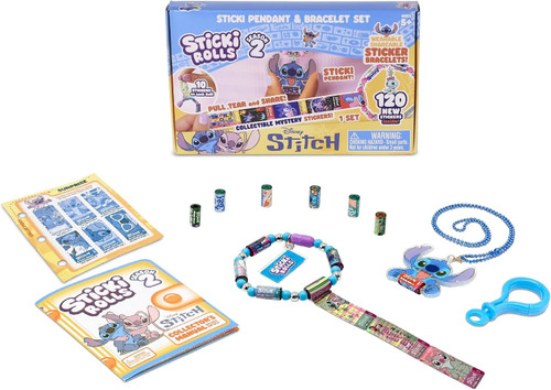 Sticki Rolls Lilo & Stitch Series 2 Stitch Pendant Pack Stitch, 120 Stickers Inside, Wearable, Shareable Sticker Jewelry!、ToyWiz、kayou