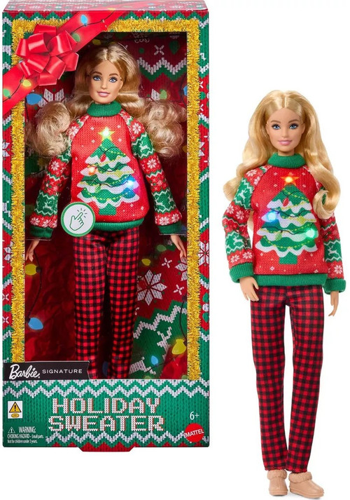 Signature Holiday Sweater Barbie Doll Blonde、ToyWiz、kayou