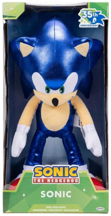 Sonic The Hedgehog 35th Anniversary Sonic Exclusive 15-Inch Plush Metallic、ToyWiz、kayou