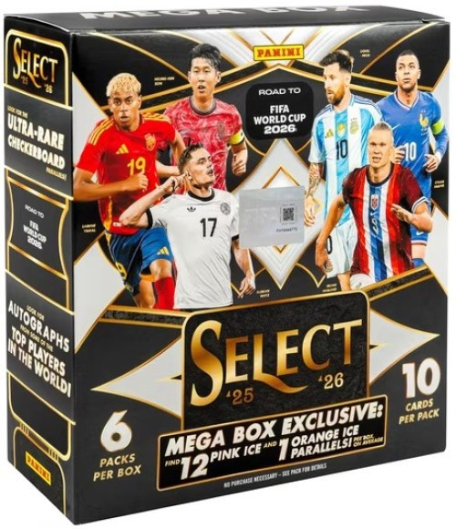 FIFA World Cup Panini 2025-26 Select Soccer Trading Card MEGA Box 6 Packs, Road to FIFA World Cup 2026!、ToyWiz、kayou