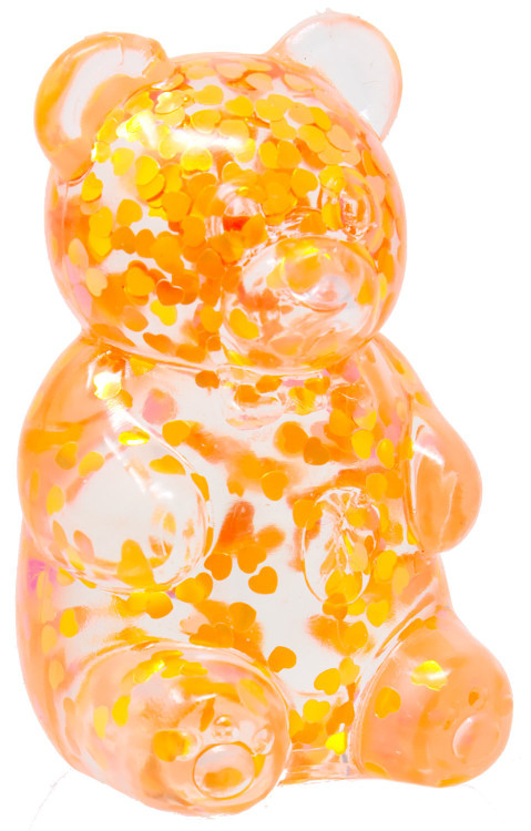 Gummy Bear Squish! Hearts ORANGE 3.1-Inch Stress Squishy Fidget Toy、ToyWiz、kayou