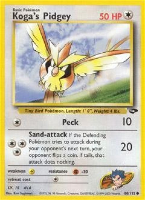 Pokemon Gym Challenge Common Koga's Pidgey #80 Lightly Played、ToyWiz、kayou