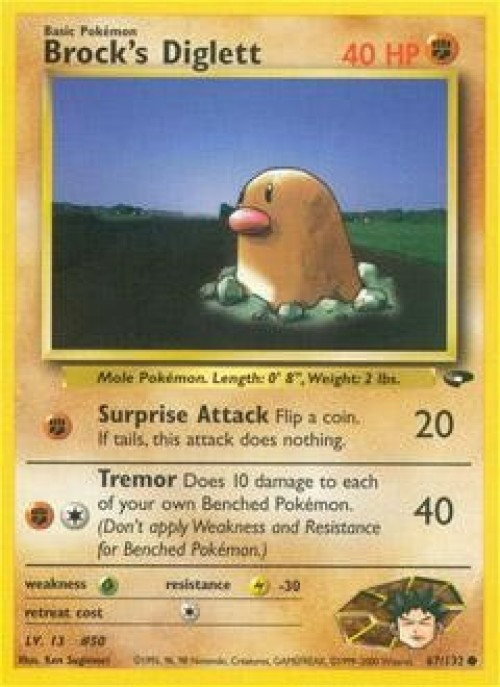 Pokemon Gym Challenge Common Brock's Diglett #67 1st Edition、ToyWiz、kayou