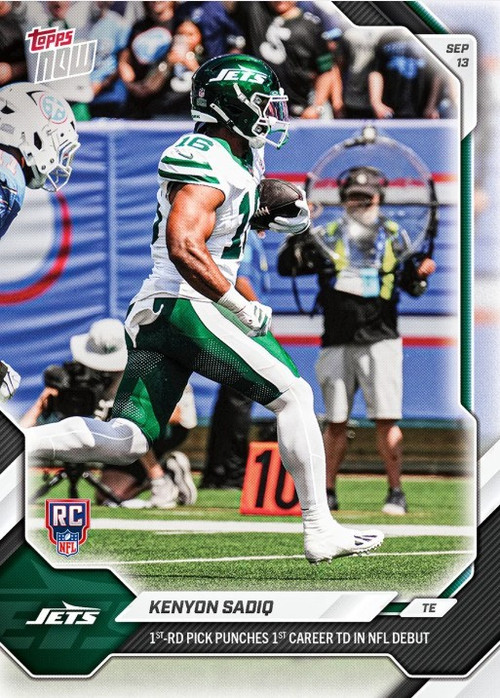 NFL New York Jets 2026 NOW Football Kenyon Sadiq #6 Rookie Card (Pre-Order ships November)、ToyWiz、kayou
