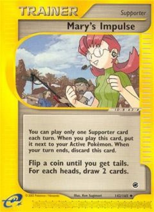 Pokemon Expedition Base Set Uncommon Mary's Impulse #142 Reverse Holo Damaged、ToyWiz、kayou
