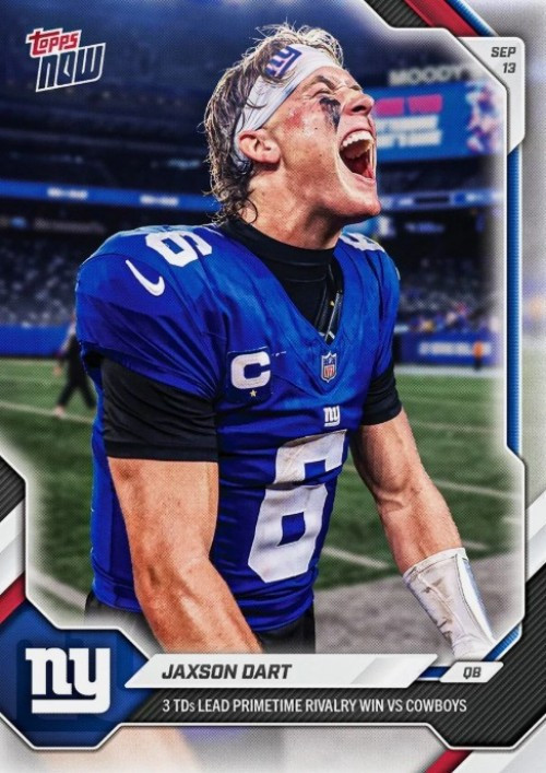 NFL New York Giants 2026 NOW Football Jaxson Dart #16 3 TD's Win Over Cowboys (Pre-Order ships November)、ToyWiz、kayou