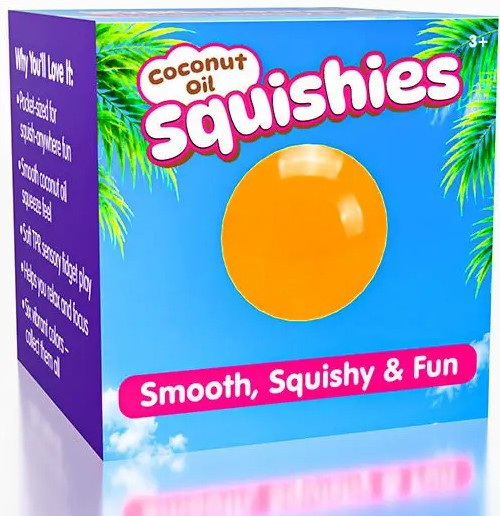 Coconut Oil Squishies ORANGE 2.36-Inch Squeeze Toy、ToyWiz、kayou