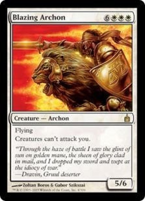 MtG Trading Card Game Ravnica: City of Guilds Rare Blazing Archon #4 Moderately Played、ToyWiz、kayou