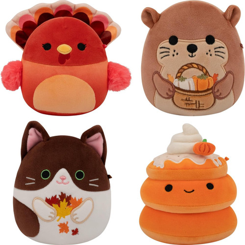 Squishmallows Harvest Joanne, Theodora, Gourdathan & Glaudini Exclusive 5-Inch Plush 4-Pack、ToyWiz、kayou