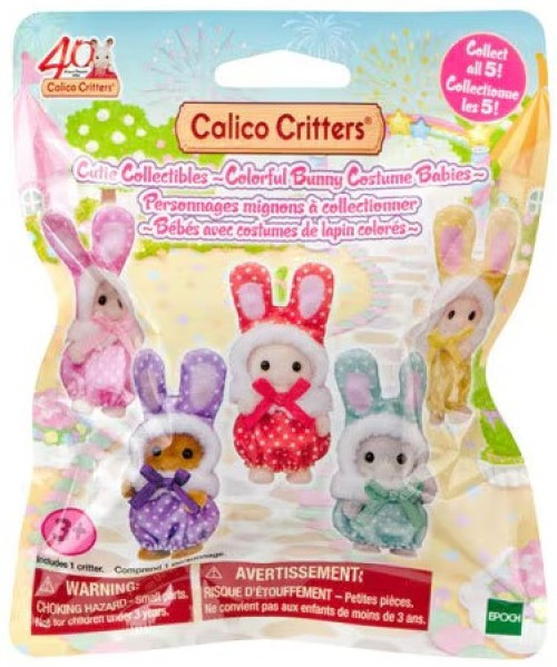 Calico Critters Cutie Collectibles Colorful Bunny Costume Babies Mystery Pack 1 CRITTER、ToyWiz、kayou