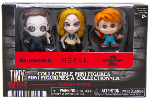 Tiny Nightmares Terrif-Eyes Michael Myers, M3gan & Chucky Collectible Figure 3-Pack、ToyWiz、kayou