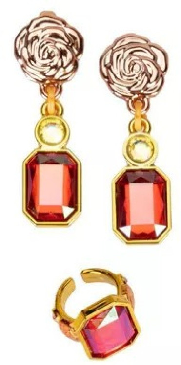 Disney Princess Style Collection Belle Earrings & Ring Costume Jewelry Set for Kids、ToyWiz、kayou