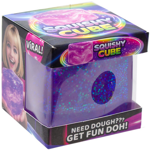 Fun Doh Squishy Cube PURPLE Squeeze Toy、ToyWiz、kayou