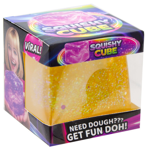Fun Doh Squishy Cube YELLOW Squeeze Toy、ToyWiz、kayou