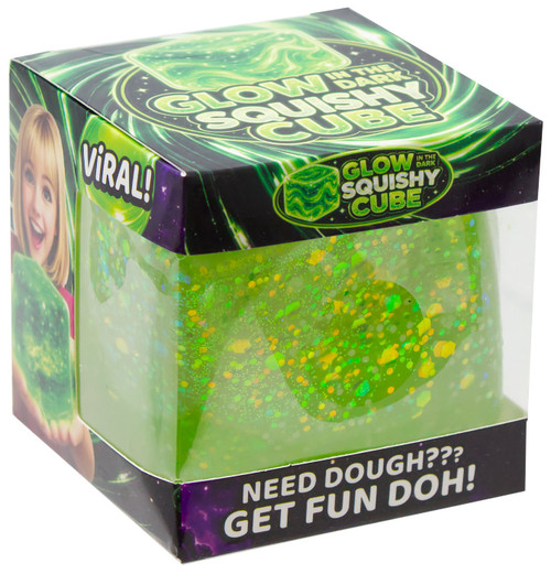 Fun Doh Glow Squishy Cube GREEN Squeeze Toy、ToyWiz、kayou
