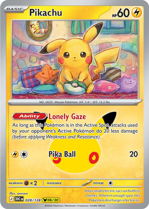 Pokemon Trading Card Game 30th Celebration Pika Rare Pikachu #28、ToyWiz、kayou