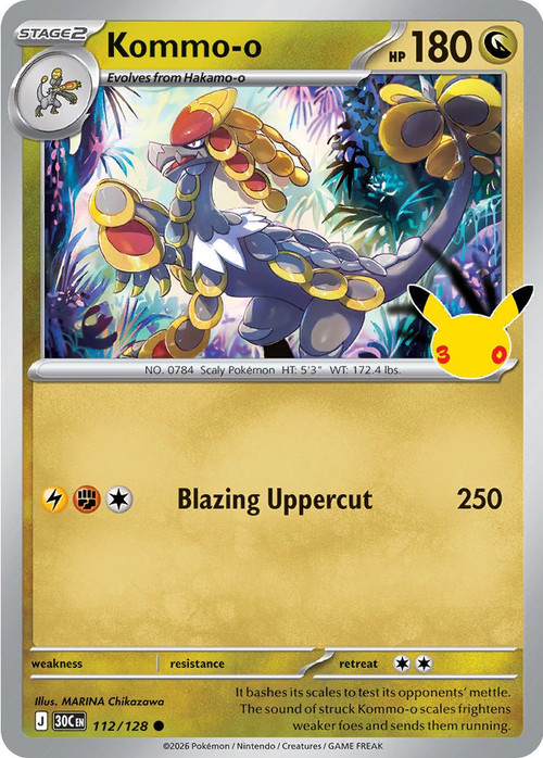 Pokemon Trading Card Game 30th Celebration Common Kommo-o #112、ToyWiz、kayou