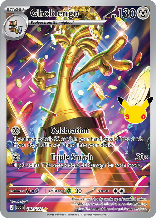 Pokemon Trading Card Game 30th Celebration Illustration Rare Gholdengo #142、ToyWiz、kayou