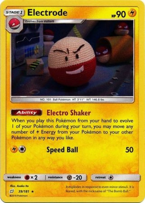 Pokemon Trading Card Game Sun & Moon Team Up Holo Rare Electrode #39 Reverse Holo Lightly Played、ToyWiz、kayou