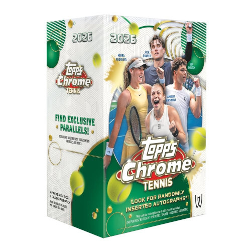 Topps 2026 Chrome Tennis Trading Card BLASTER Box 7 Packs、ToyWiz、kayou