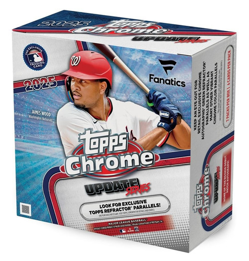 MLB Topps Trading Cards 2025 Chrome Update Series Baseball Trading Card MEGA Box Fanatics Exclusive, 7 Packs、ToyWiz、kayou