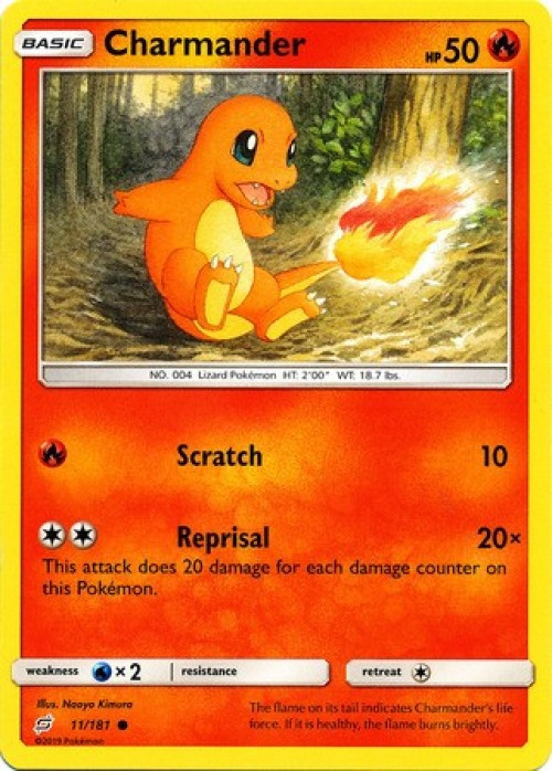 Pokemon Trading Card Game Sun & Moon Team Up Common Charmander #11 Reverse Holo、ToyWiz、kayou
