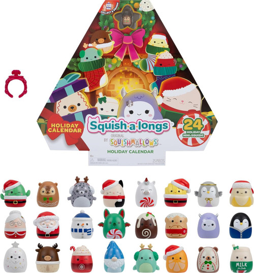 Jazwares Squish-a-Longs 2026 Easter Holiday Countdown 2.5-Inch Advent Calendar 24 Holiday Mini-Squish、ToyWiz、kayou